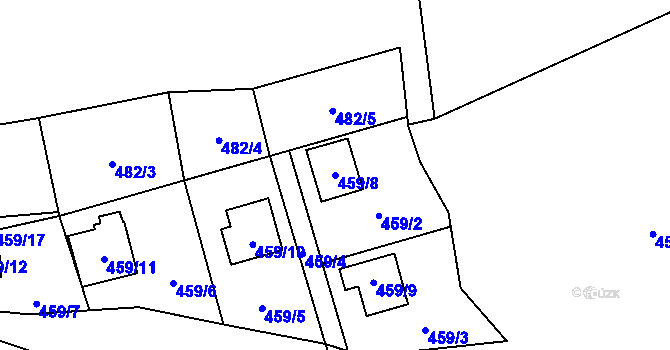 Parcela st. 459/8 v KÚ Dubice u České Lípy, Katastrální mapa