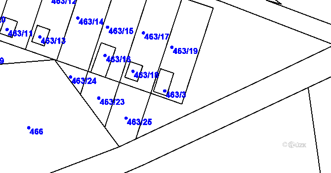 Parcela st. 463/3 v KÚ Dubice u České Lípy, Katastrální mapa
