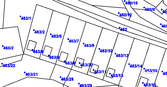 Parcela st. 463/9 v KÚ Dubice u České Lípy, Katastrální mapa