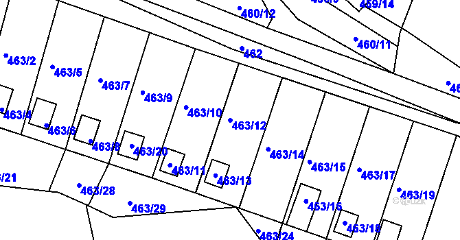 Parcela st. 463/12 v KÚ Dubice u České Lípy, Katastrální mapa