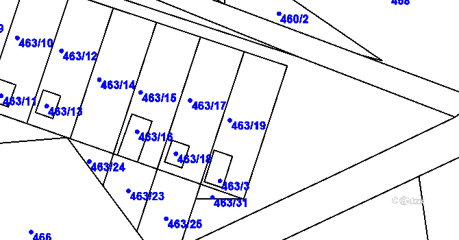Parcela st. 463/19 v KÚ Dubice u České Lípy, Katastrální mapa