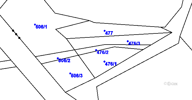 Parcela st. 476/2 v KÚ Dubice u České Lípy, Katastrální mapa