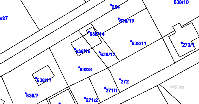 Parcela st. 638/12 v KÚ Dolní Libchava, Katastrální mapa