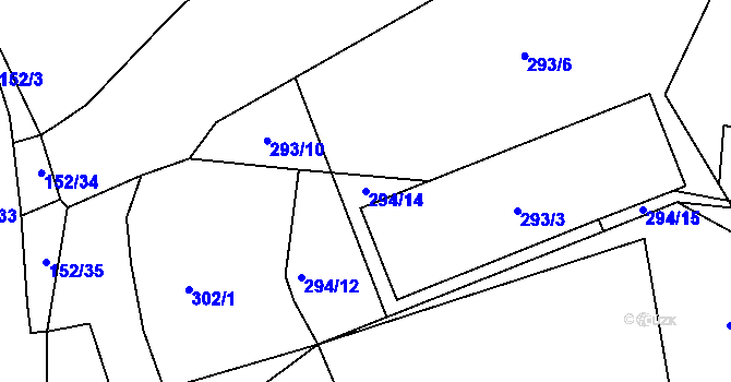 Parcela st. 294/14 v KÚ Dolní Libchava, Katastrální mapa