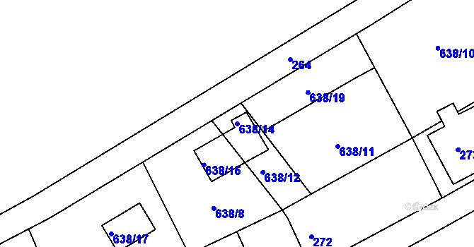 Parcela st. 638/14 v KÚ Dolní Libchava, Katastrální mapa