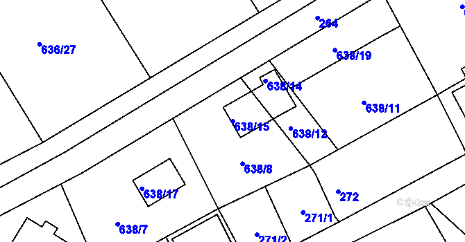 Parcela st. 638/15 v KÚ Dolní Libchava, Katastrální mapa