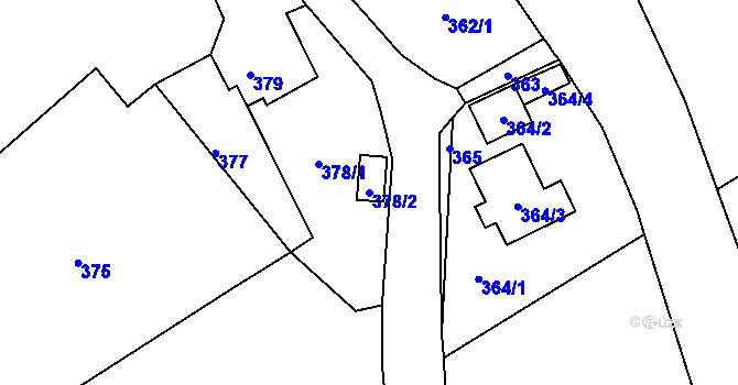 Parcela st. 378/2 v KÚ Dolní Libchava, Katastrální mapa