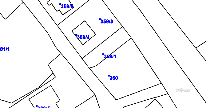 Parcela st. 359/1 v KÚ Dolní Libchava, Katastrální mapa