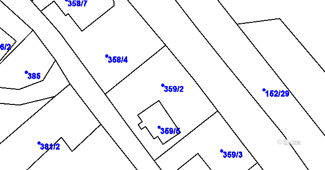 Parcela st. 359/2 v KÚ Dolní Libchava, Katastrální mapa