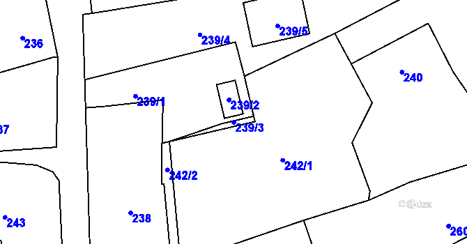 Parcela st. 239/3 v KÚ Dolní Libchava, Katastrální mapa