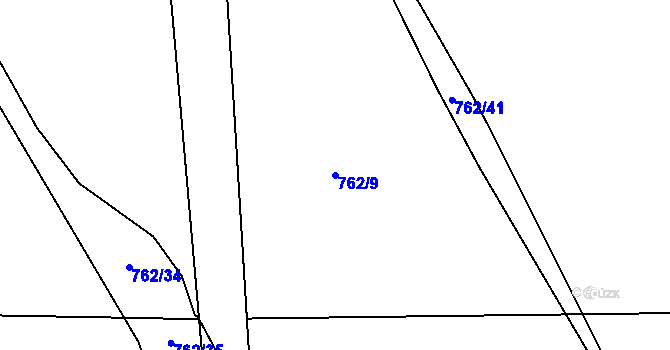 Parcela st. 762/9 v KÚ Dolní Libchava, Katastrální mapa