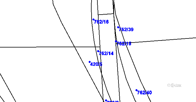 Parcela st. 762/14 v KÚ Dolní Libchava, Katastrální mapa