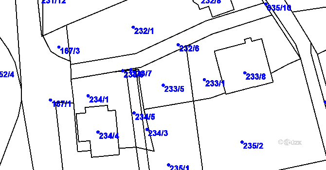 Parcela st. 233/5 v KÚ Dolní Libchava, Katastrální mapa