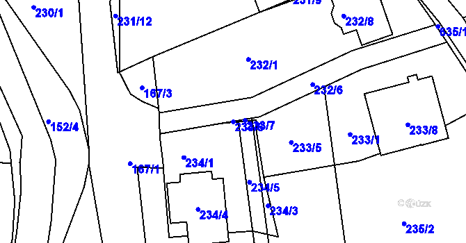 Parcela st. 233/6 v KÚ Dolní Libchava, Katastrální mapa