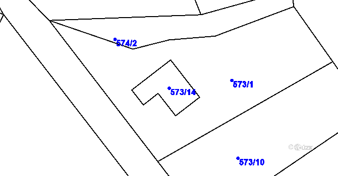 Parcela st. 573/14 v KÚ Dolní Libchava, Katastrální mapa