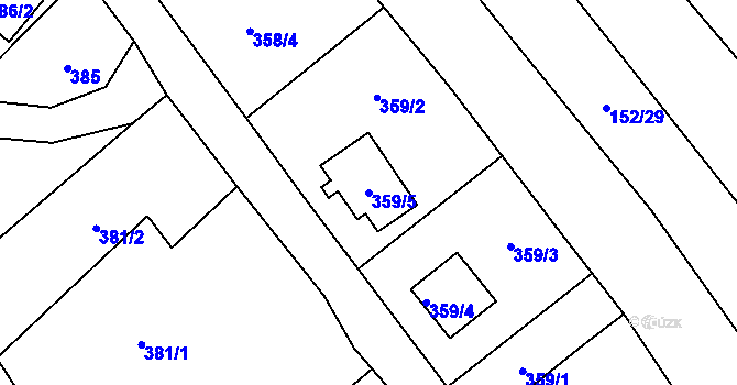 Parcela st. 359/5 v KÚ Dolní Libchava, Katastrální mapa