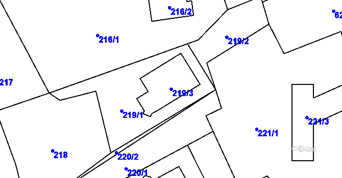 Parcela st. 219/3 v KÚ Dolní Libchava, Katastrální mapa