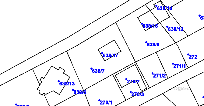 Parcela st. 638/17 v KÚ Dolní Libchava, Katastrální mapa