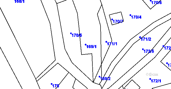 Parcela st. 169/1 v KÚ Dolní Libchava, Katastrální mapa