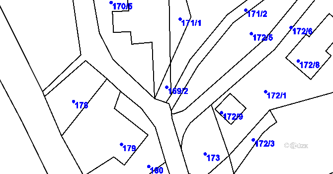 Parcela st. 169/2 v KÚ Dolní Libchava, Katastrální mapa