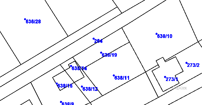 Parcela st. 638/19 v KÚ Dolní Libchava, Katastrální mapa