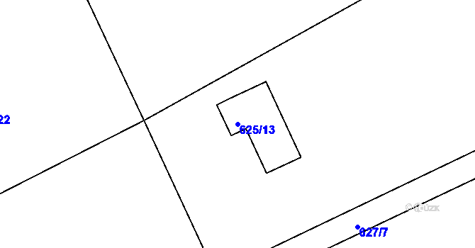 Parcela st. 625/13 v KÚ Dolní Libchava, Katastrální mapa