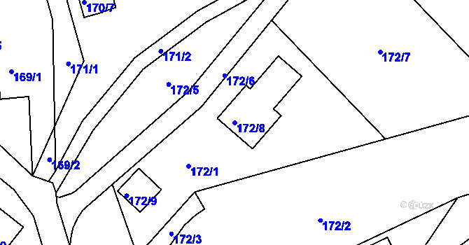 Parcela st. 172/8 v KÚ Dolní Libchava, Katastrální mapa