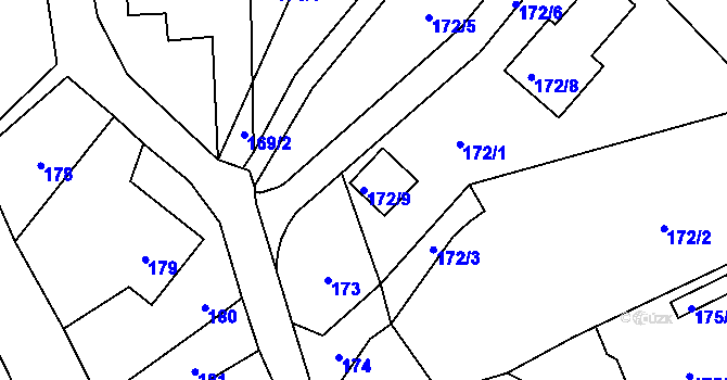 Parcela st. 172/9 v KÚ Dolní Libchava, Katastrální mapa