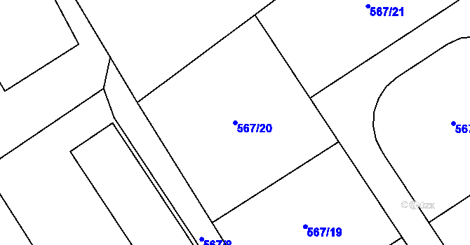 Parcela st. 567/20 v KÚ Dolní Libchava, Katastrální mapa