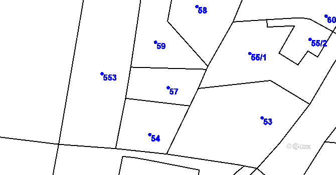 Parcela st. 57 v KÚ Dolní Libchava, Katastrální mapa