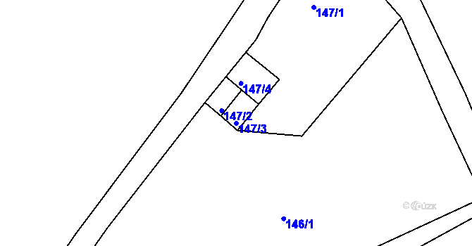 Parcela st. 147/3 v KÚ Dolní Libchava, Katastrální mapa