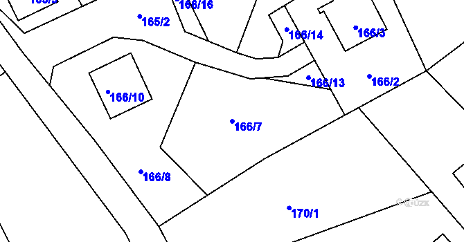 Parcela st. 166/7 v KÚ Dolní Libchava, Katastrální mapa