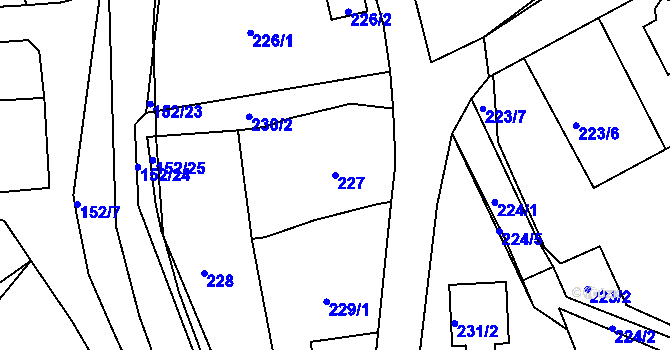 Parcela st. 227 v KÚ Dolní Libchava, Katastrální mapa