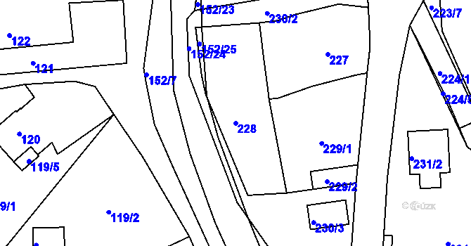 Parcela st. 228 v KÚ Dolní Libchava, Katastrální mapa