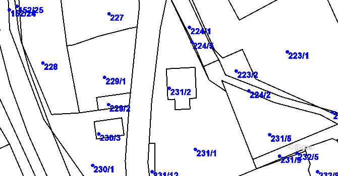 Parcela st. 231/2 v KÚ Dolní Libchava, Katastrální mapa