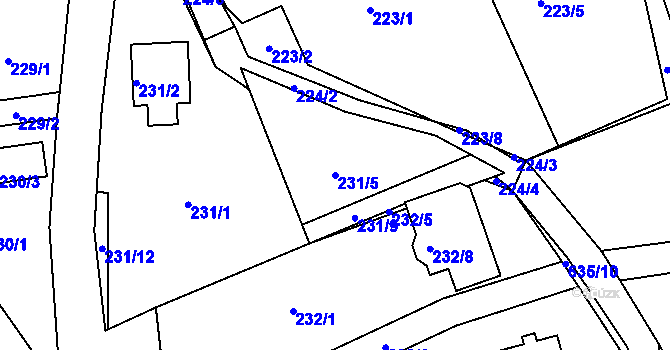 Parcela st. 231/5 v KÚ Dolní Libchava, Katastrální mapa