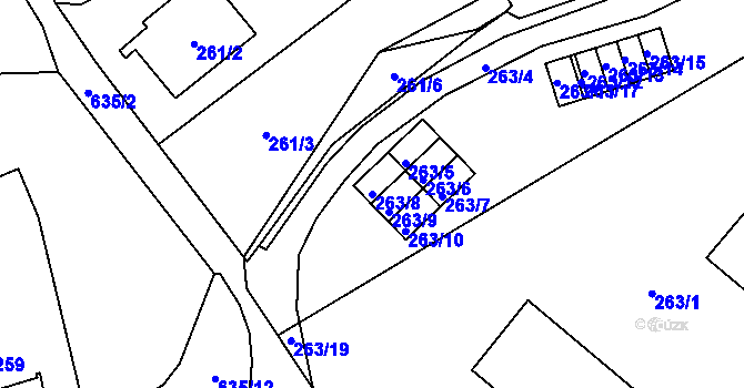 Parcela st. 263/8 v KÚ Dolní Libchava, Katastrální mapa