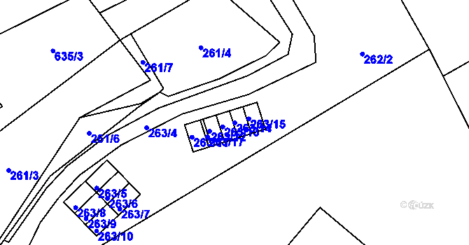 Parcela st. 263/14 v KÚ Dolní Libchava, Katastrální mapa