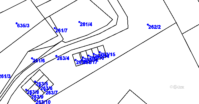 Parcela st. 263/15 v KÚ Dolní Libchava, Katastrální mapa