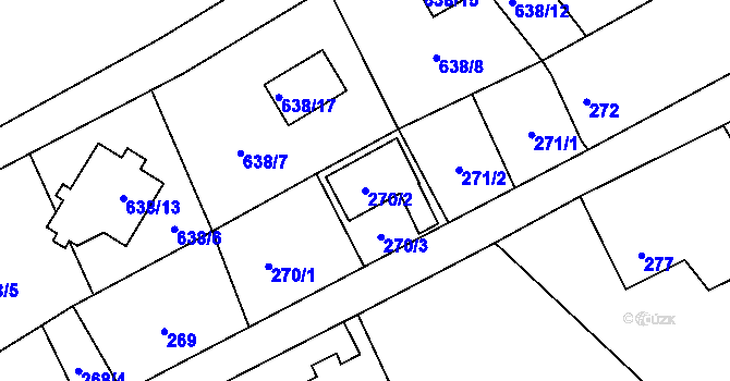 Parcela st. 270/2 v KÚ Dolní Libchava, Katastrální mapa