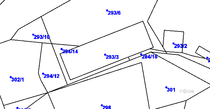 Parcela st. 293/3 v KÚ Dolní Libchava, Katastrální mapa