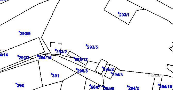 Parcela st. 293/5 v KÚ Dolní Libchava, Katastrální mapa