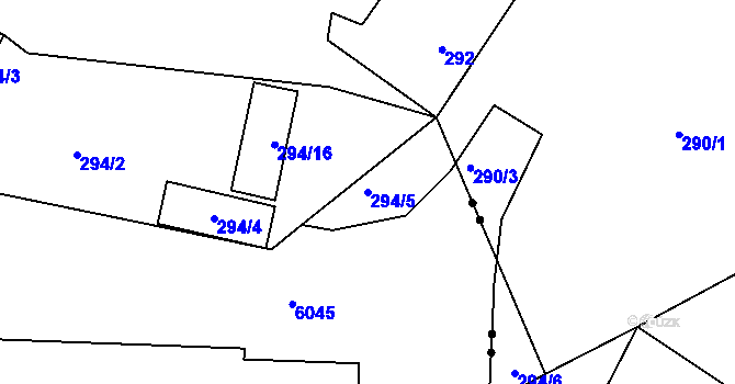 Parcela st. 294/5 v KÚ Dolní Libchava, Katastrální mapa