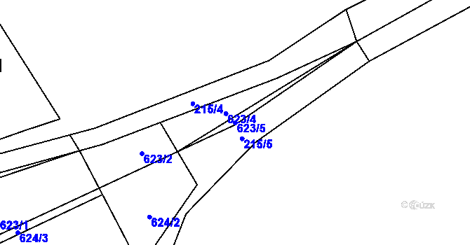 Parcela st. 623/5 v KÚ Dolní Libchava, Katastrální mapa