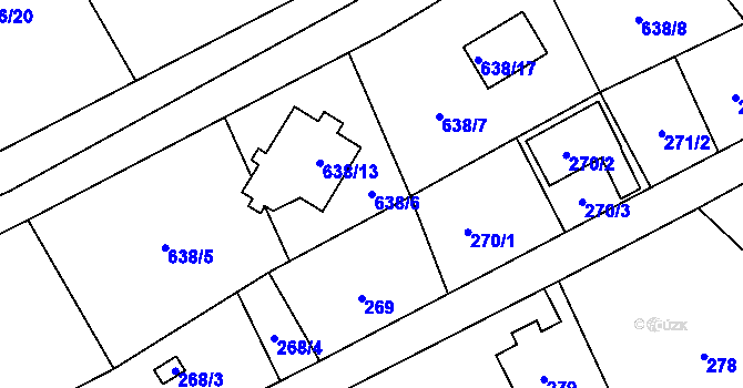 Parcela st. 638/6 v KÚ Dolní Libchava, Katastrální mapa