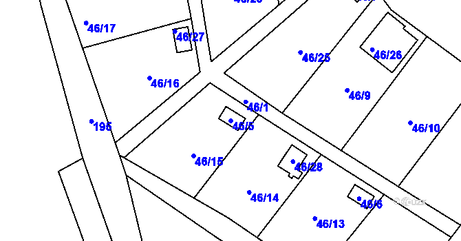 Parcela st. 46/5 v KÚ Lada, Katastrální mapa