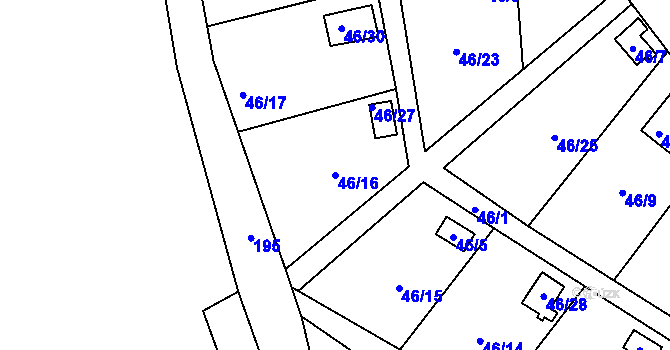 Parcela st. 46/16 v KÚ Lada, Katastrální mapa