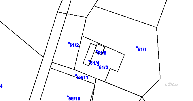 Parcela st. 61/5 v KÚ Lada, Katastrální mapa