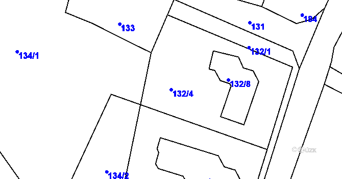 Parcela st. 132/4 v KÚ Lada, Katastrální mapa