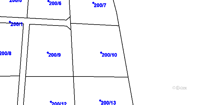 Parcela st. 200/10 v KÚ Lada, Katastrální mapa